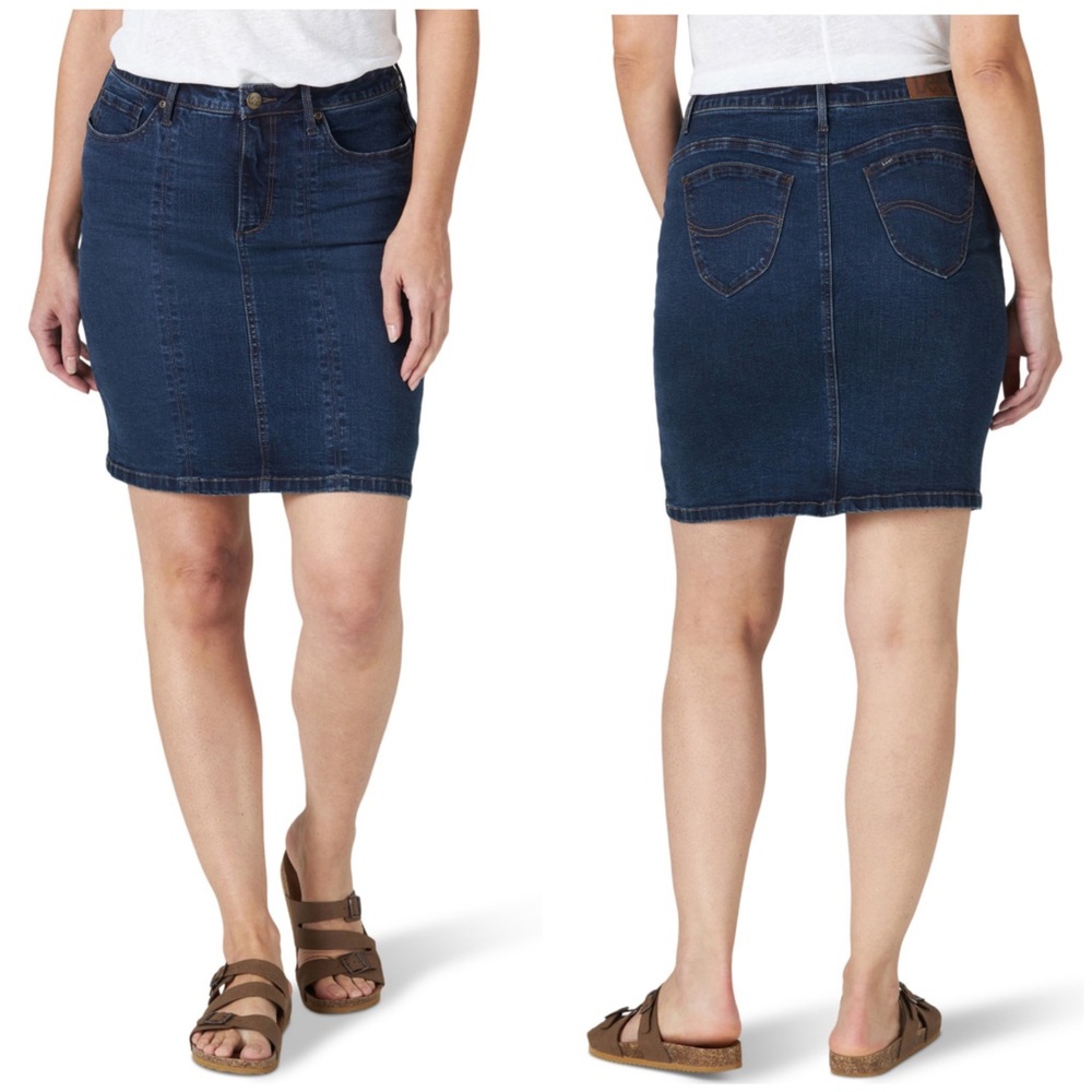 NEW Lee Shape Illusions Jean Skirt Slim Fit Midrise